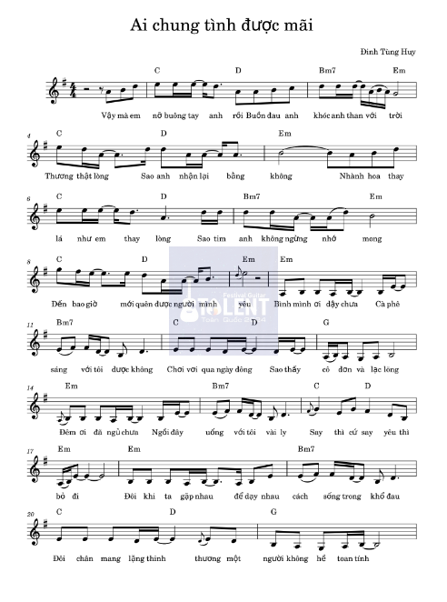 Tải FREE Ai chung tình được mãi sheet nhạc Piano PDF