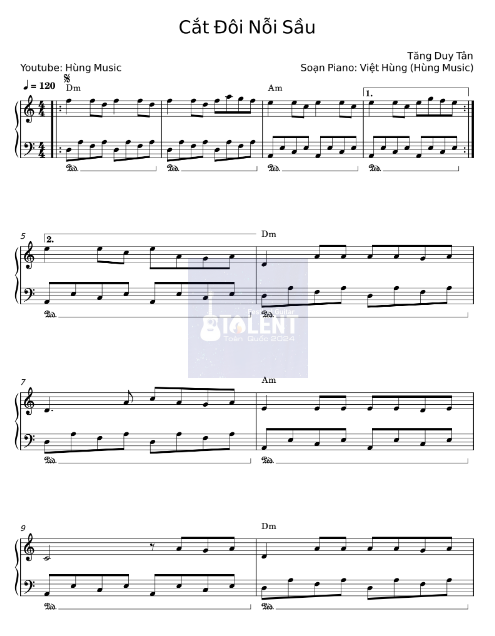 Tải FREE Cắt Đôi Nỗi Sầu sheet nhạc Piano PDF