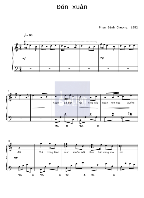 Tải FREE Đón Xuân sheet nhạc Piano PDF