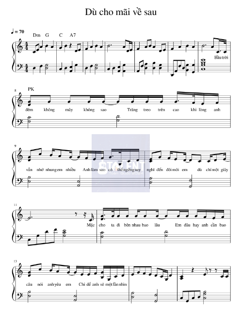Tải FREE Dù Cho Mai Về Sau sheet nhạc Piano PDF