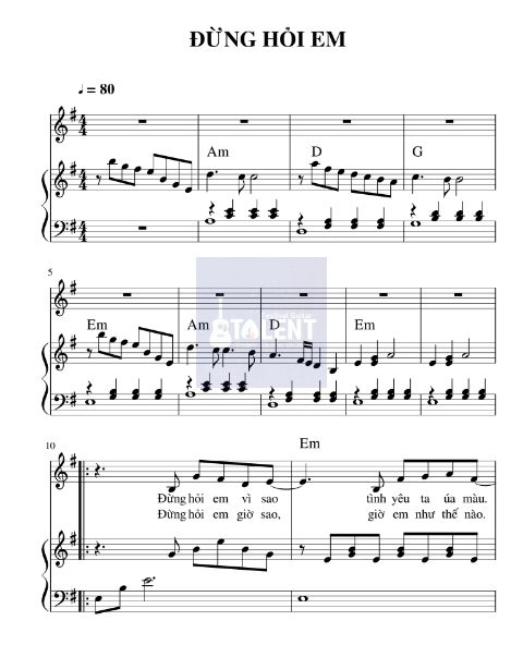 Tải FREE Đừng Hỏi Em sheet nhạc Piano PDF