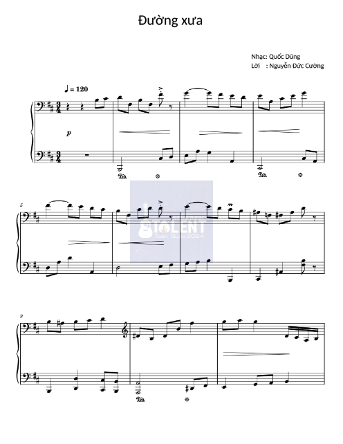 Tải FREE Đường Xưa sheet nhạc Piano PDF