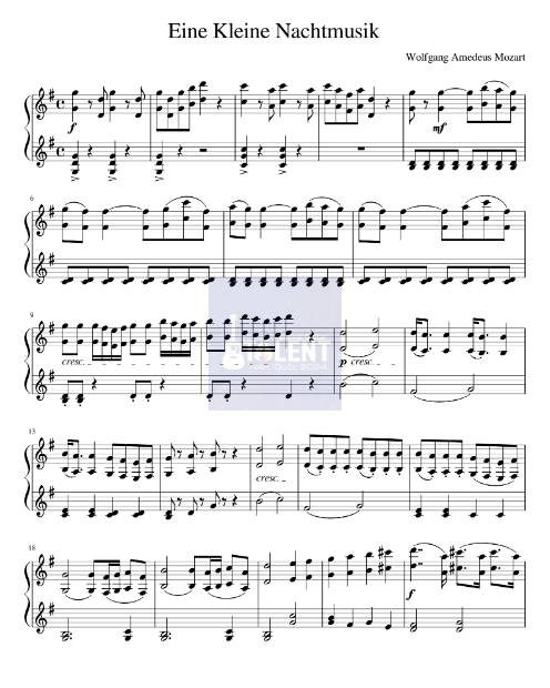Tải FREE Eine Kleine Nachtmusik sheet nhạc Piano PDF