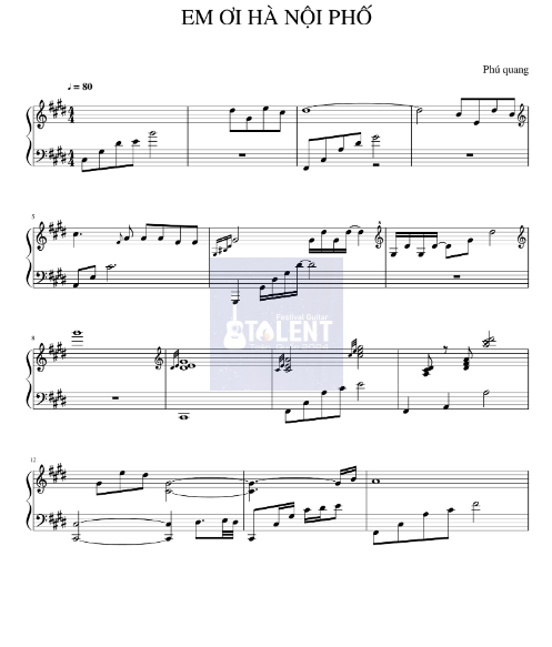Tải FREE Em Ơi Hà Nội Phố sheet nhạc Piano PDF