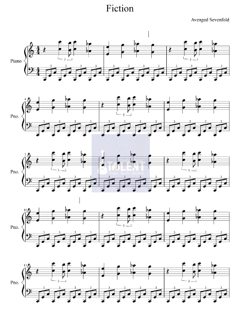 Tải FREE Fiction sheet nhạc Piano PDF