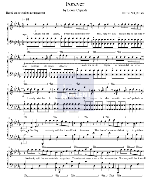 Tải FREE Forever sheet nhạc Piano PDF