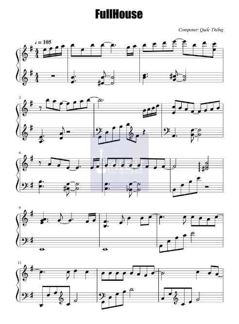 Tải FREE FullHouse sheet nhạc Piano PDF