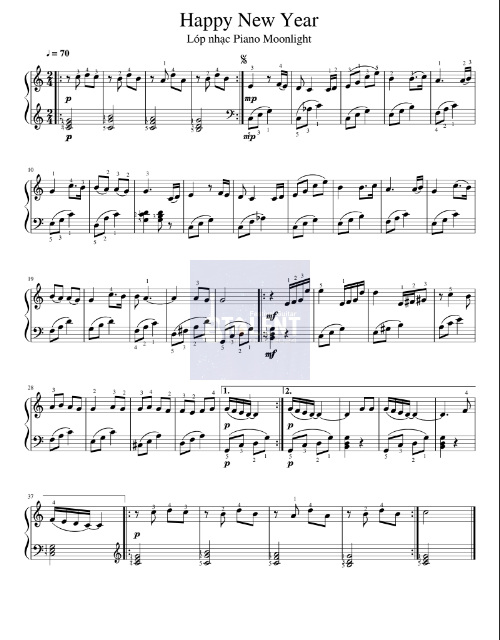 Tải FREE Happy New Year sheet nhạc Piano PDF