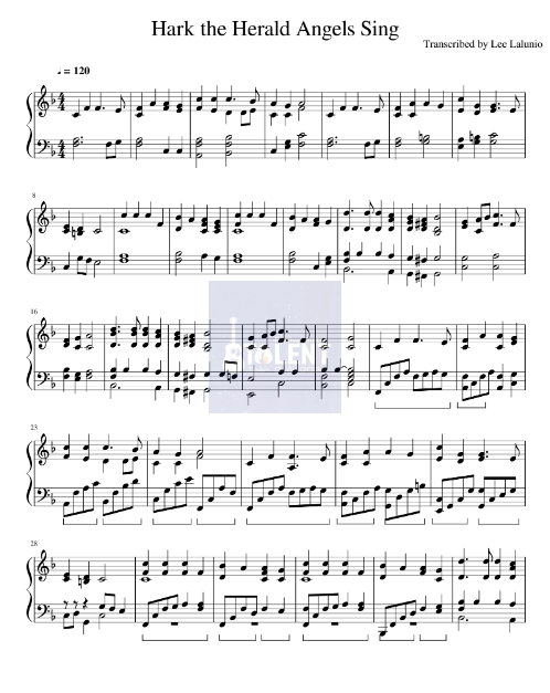 Tải FREE Hark the Herald Angels Sing sheet nhạc Piano PDF
