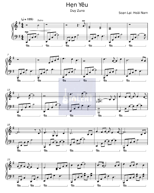 Tải FREE Hẹn Yêu sheet nhạc Piano PDF