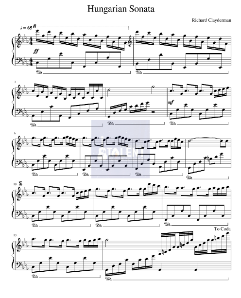 Tải FREE Hungarian Sonata sheet nhạc Piano PDF