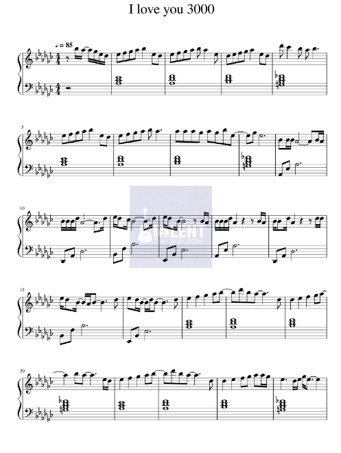 Tải FREE I Love You 3000 sheet nhạc Piano PDF