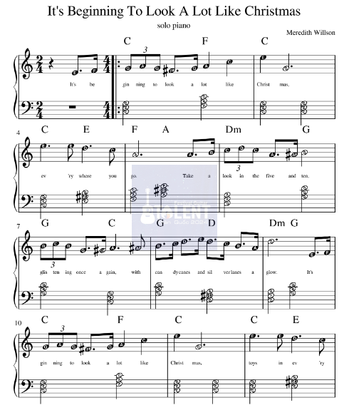 Tải FREE It's Beginning To Look A Lot Like Christmas sheet nhạc Piano PDF