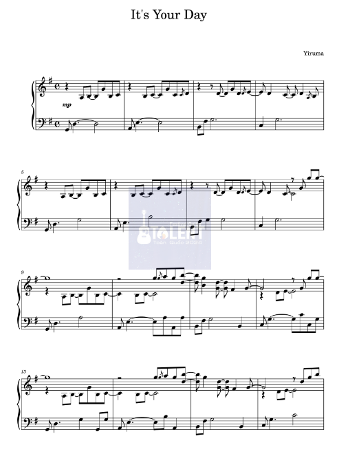 Tải FREE It's Your Day sheet nhạc Piano PDF
