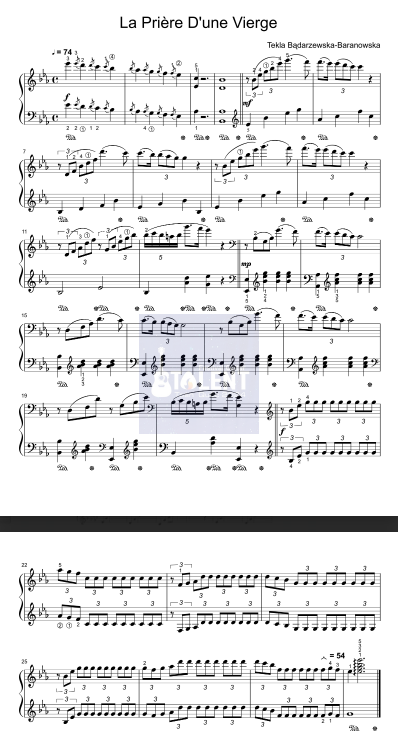 Tải FREE La Prière D'une Vierge sheet nhạc Piano PDF