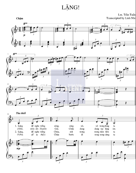 Tải FREE Lặng sheet nhạc Piano PDF