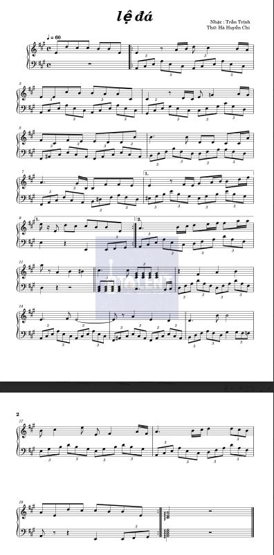 Tải FREE Lệ Đá sheet nhạc Piano PDF