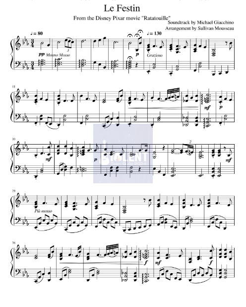 Tải FREE Le Festin sheet nhạc Piano PDF