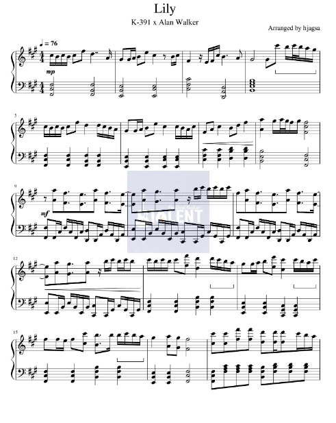 Tải FREE Lily sheet nhạc Piano PDF