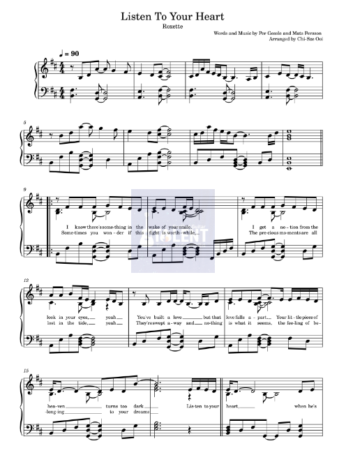 Tải FREE Listen To Your Heart sheet nhạc Piano PDF
