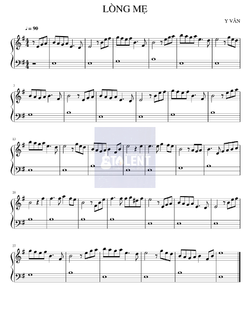 Tải FREE Lòng Mẹ sheet nhạc Piano PDF