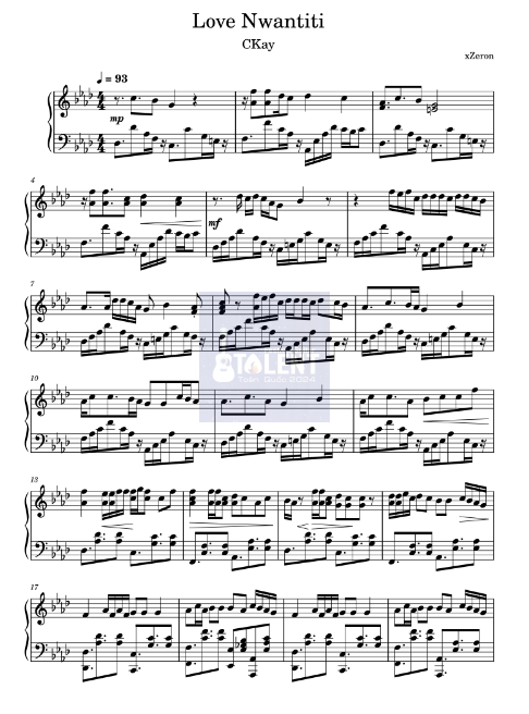 Tải FREE Love Nwantiti sheet nhạc Piano PDF