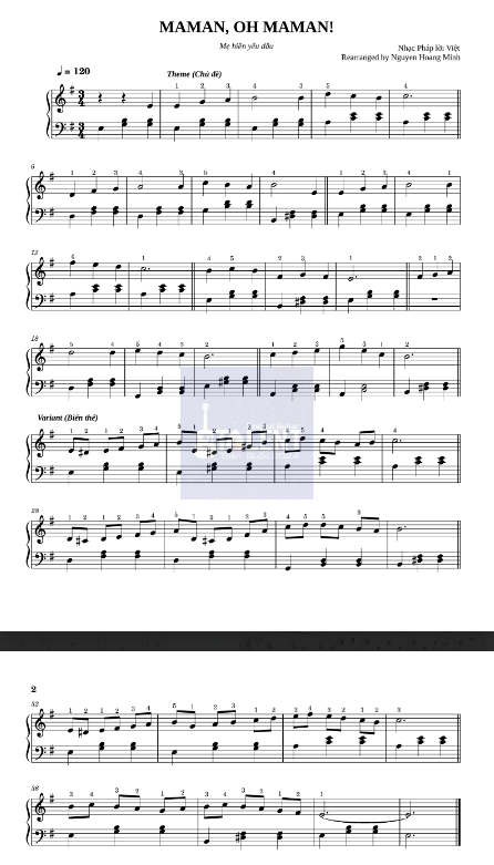 Tải FREE MAMAN, OH MAMAN! sheet nhạc Piano PDF