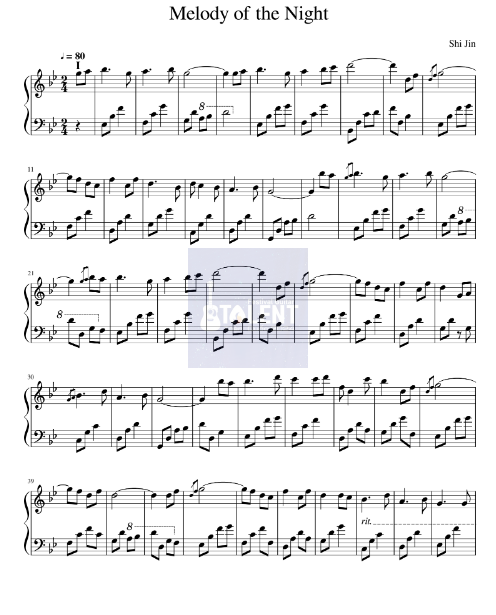 Tải FREE Melody Of The Night sheet nhạc Piano PDF