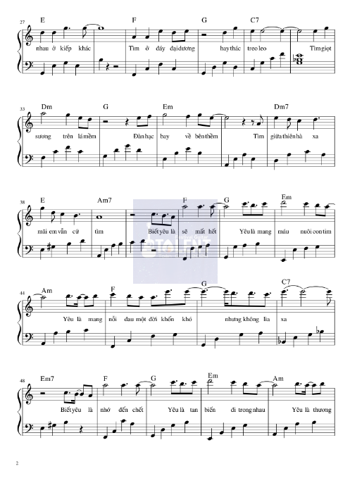 Tải FREE Mình Yêu Nhau Từ Kiếp Nào sheet nhạc Piano PDF