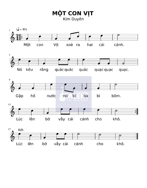 Tải FREE Một Con Vịt sheet nhạc Piano PDF