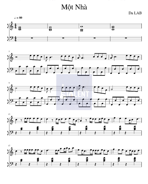 Tải FREE Một Nhà sheet nhạc Piano PDF
