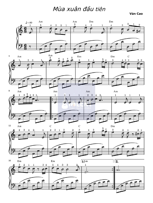 Tải FREE Mùa Xuân Đầu Tiên sheet nhạc Piano PDF