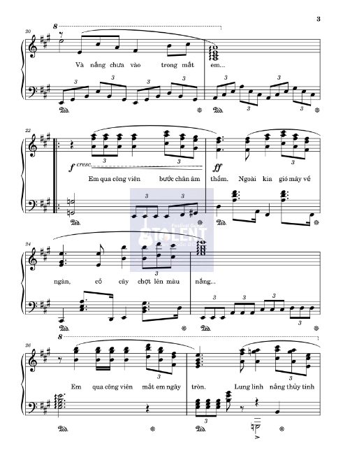 Tải FREE Nắng Thủy Tinh sheet nhạc Piano PDF