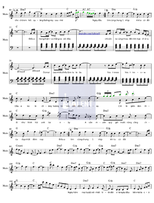 Tải FREE Ngày Đầu Tiên sheet nhạc Piano PDF