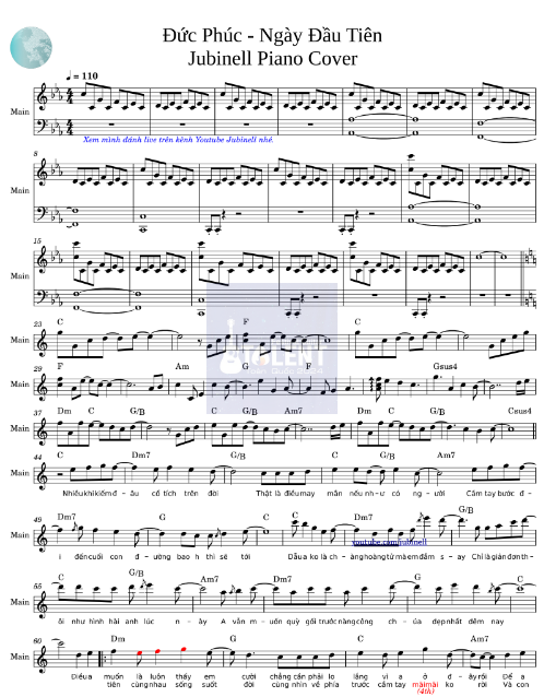 Tải FREE Ngày Đầu Tiên sheet nhạc Piano PDF
