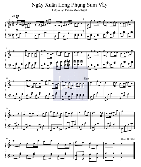 Tải FREE Ngày Xuân Long Phụng Sum Vầy sheet nhạc Piano PDF