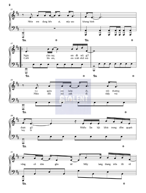Tải FREE Ngôi Sao Cô Đơn sheet nhạc Piano PDF