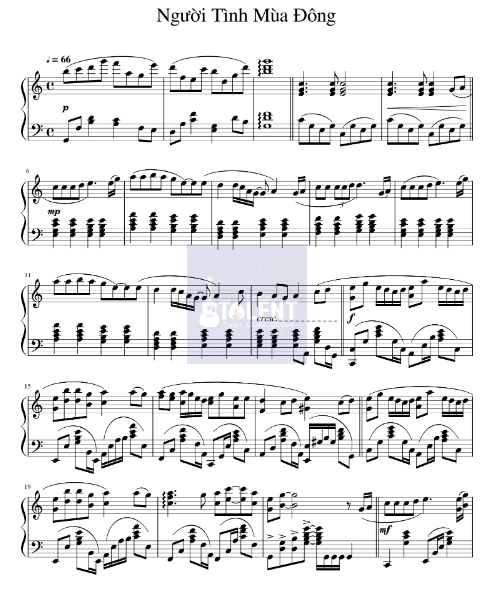 Tải FREE Người Tình Mùa Đông sheet nhạc Piano PDF