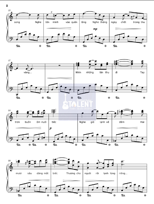 Tải FREE Nhìn Những Mùa Thu Đi sheet nhạc Piano PDF