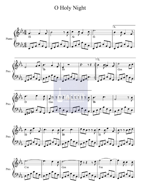Tải FREE O Holy Night sheet nhạc Piano PDF