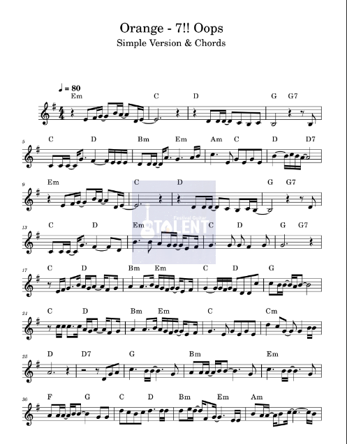 Tải FREE Orange - 7 sheet nhạc Piano PDF