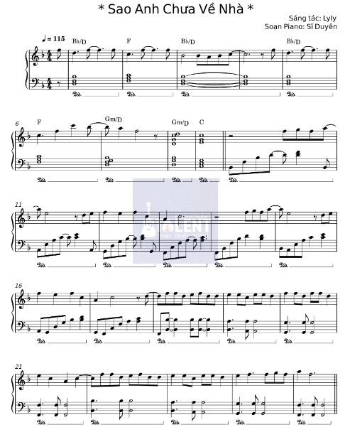 Tải FREE Sao Anh Chưa Về sheet nhạc Piano PDF