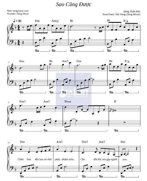 Tải FREE Sao Cũng Được sheet nhạc Piano PDF