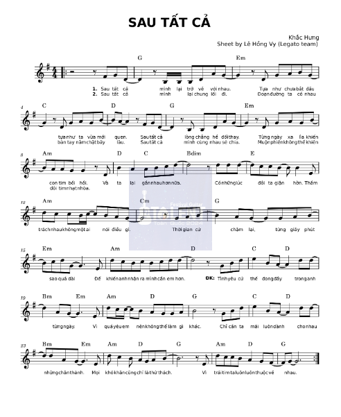 Tải FREE Sau Tất Cả sheet nhạc Piano PDF
