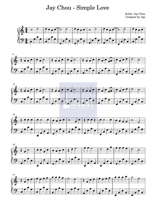 Tải FREE Simple Love sheet nhạc Piano PDF