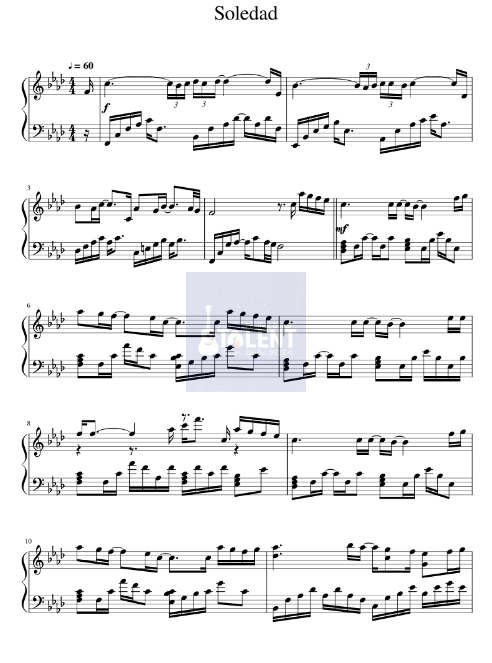 Tải FREE Soledad sheet nhạc Piano PDF