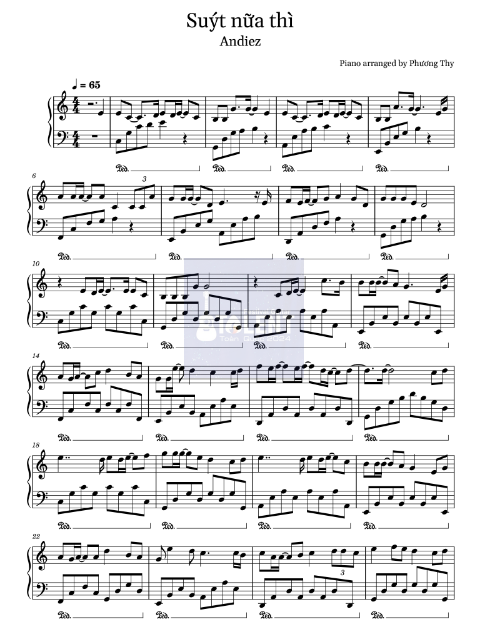 Tải FREE Suýt Nữa Thì sheet nhạc Piano PDF