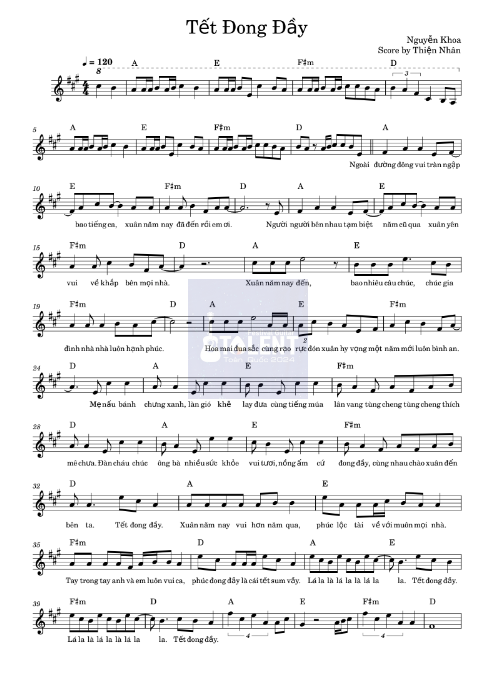 Tải FREE Tết Đong Đầy sheet nhạc Piano PDF