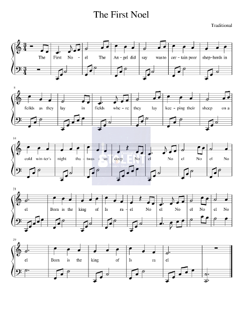Tải FREE The First Noel sheet nhạc Piano PDF