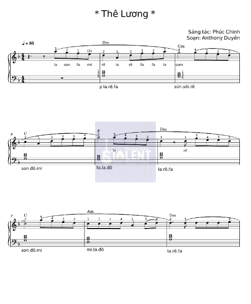 Tải FREE Thê Lương sheet nhạc Piano PDF
